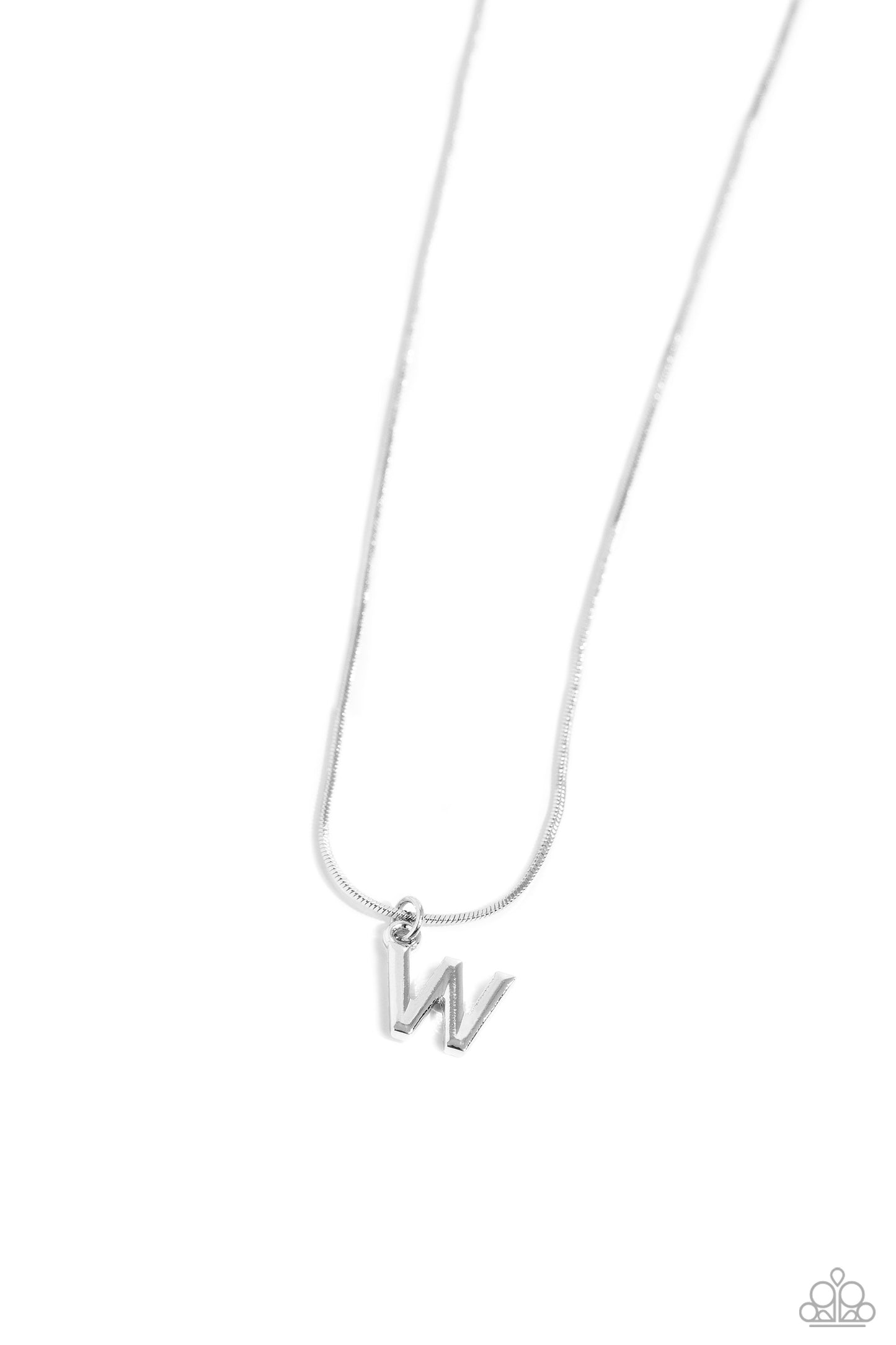 Seize the Initial - Silver - W Necklace