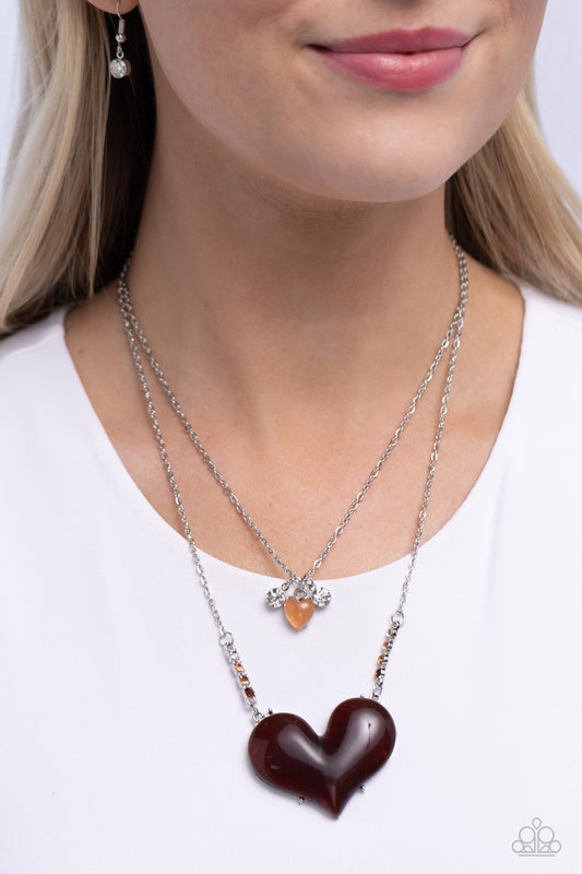 Heart-Racing Recognition - Brown Necklace