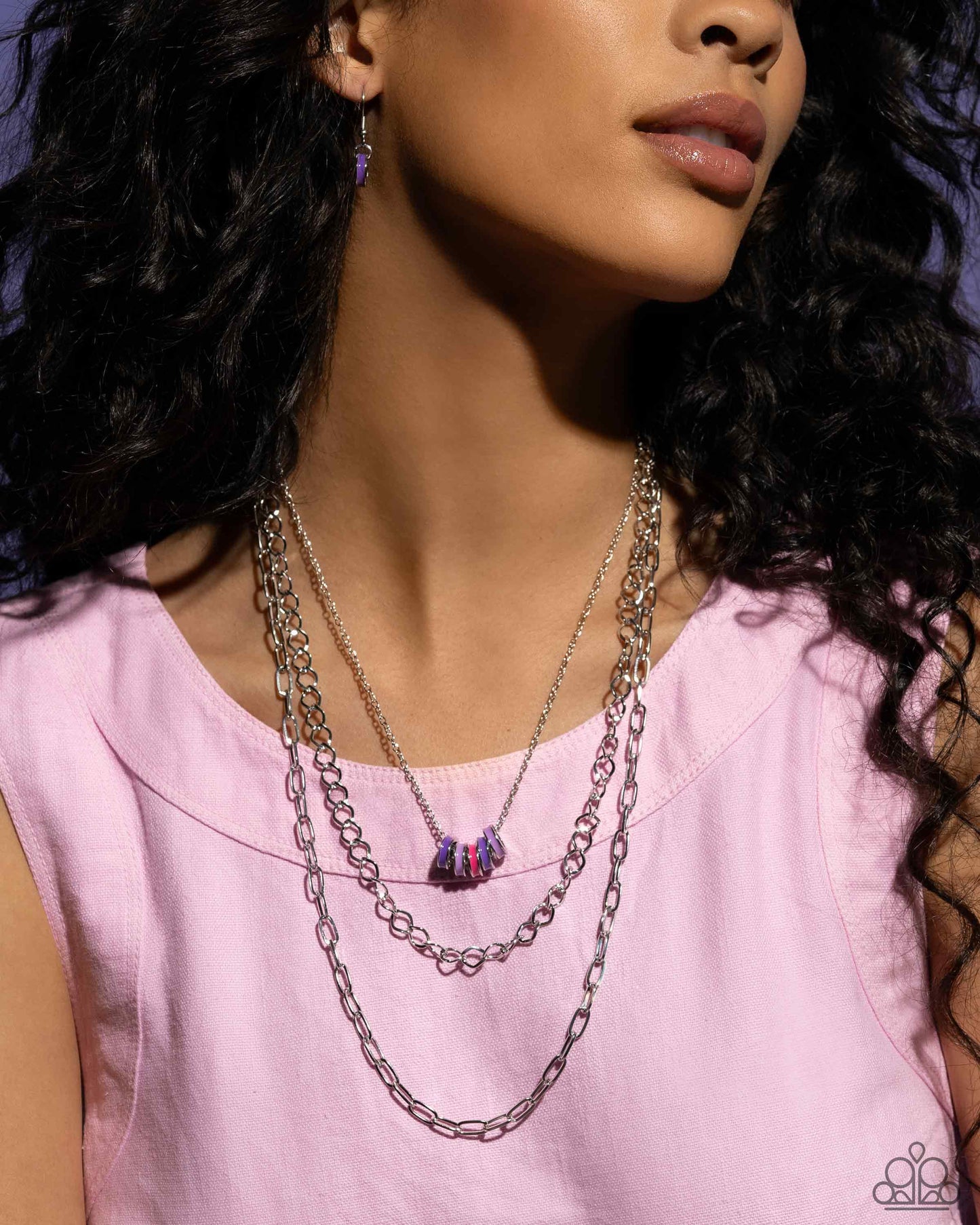 Colorful Cadet - Purple Necklace