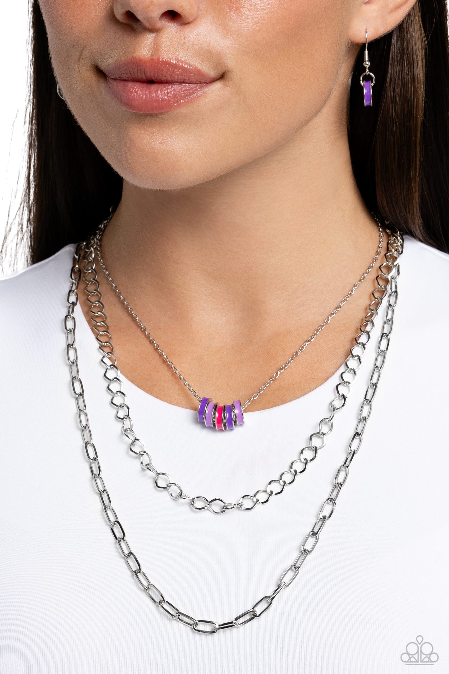 Colorful Cadet - Purple Necklace